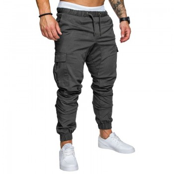 Autumn Men Pants Hip Hop Harem Joggers Pants 2018 New Male Trousers Mens Joggers Solid Multi-pocket Pants Sweatpants M-4XL
