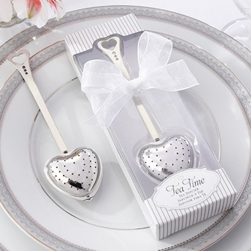 Heart Design Spoon Tea Infuser Filter Wedding Souvenir Bridal Shower Favor Gift  DC112