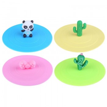Silicone Leakproof Cup Lids Heat Resistant Reusable Sealed Cover Kitchen Accessories Tea Cup Vasos De Plastico Suction Seal Cap