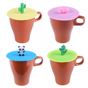 Silicone Leakproof Cup Lids Heat Resistant Reusable Sealed Cover Kitchen Accessories Tea Cup Vasos De Plastico Suction Seal Cap