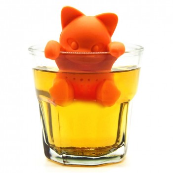 Waasoscon Cute Cat Tea Infuser Silicone Reuseable Foof safe Silicone Cat Shape tea strainer Tea Coffee Punch Filter Tea Infuser