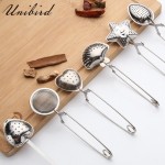 Unibird 1pc Stainless Steel Tea Strainer Heart Shape Tea Spoon Seasoning Infuser Star Shell Oval Round Style Strainer Teaware