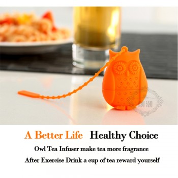 Hot Sale Owl Tea Bags Tea Strainers Silicone Teaspoon Filter Infuser Silica Gel Filtration coffee tea infuser