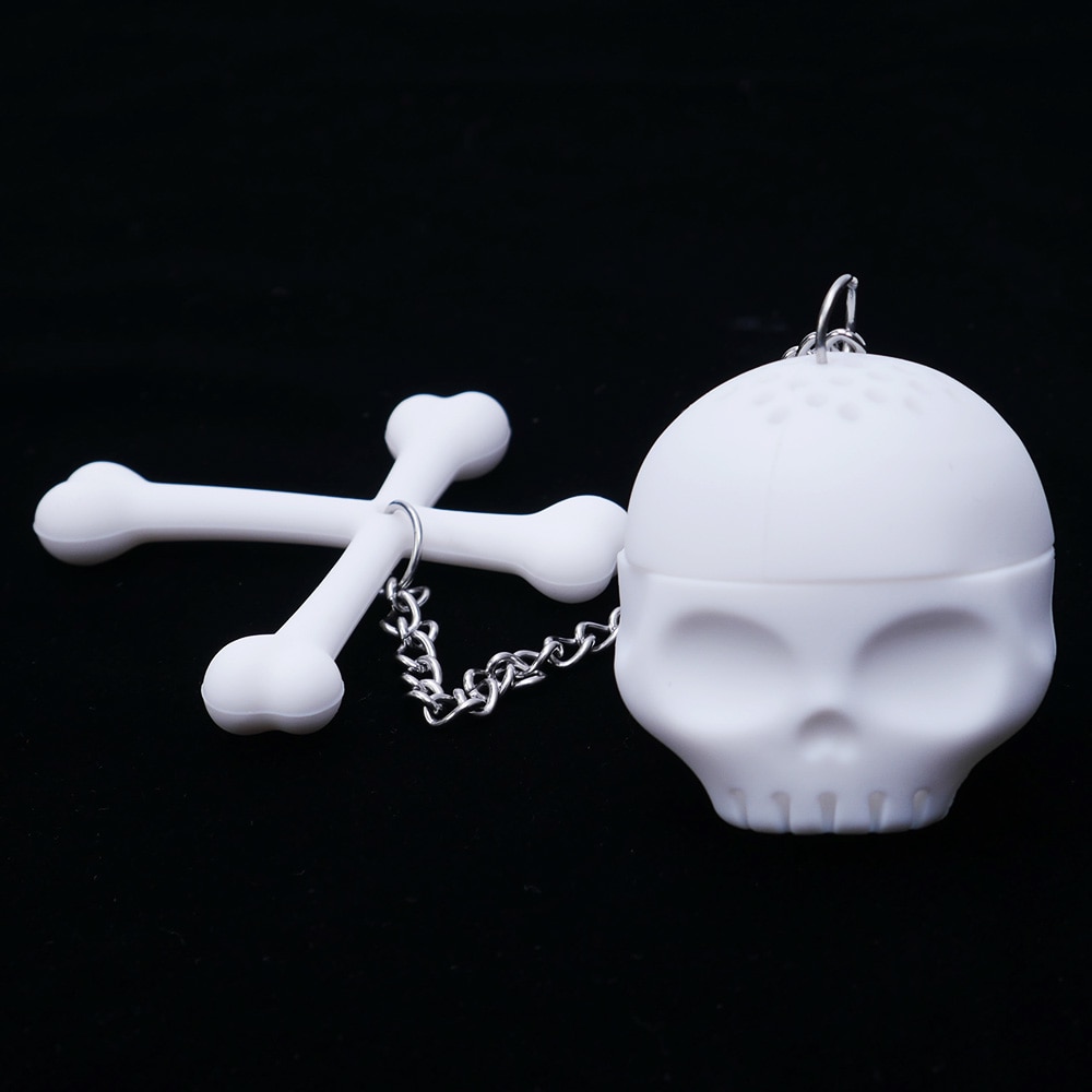 1PC New Arrival Cool Silicone Skull Shape Infuser Loose Leaf Tea Strainer Filter