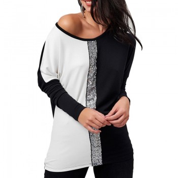 Sequin Blouse Women 2019 Spring Long Sleeve Shirts Fashion Patchwork Lady Elegant Blouses Tops Tee Tunic Blusas Camisas Mujer