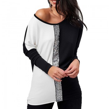 Sequin Blouse Women 2019 Spring Long Sleeve Shirts Fashion Patchwork Lady Elegant Blouses Tops Tee Tunic Blusas Camisas Mujer