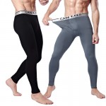 2018 Mens trousers warm winter long underwear plus velvet cotton modal thickening silver edge Leggings free shipping