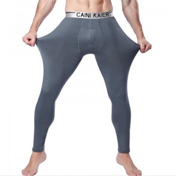 2018 Mens trousers warm winter long underwear plus velvet cotton modal thickening silver edge Leggings free shipping