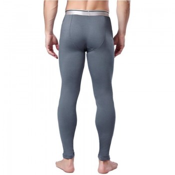 2018 Mens trousers warm winter long underwear plus velvet cotton modal thickening silver edge Leggings free shipping