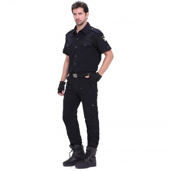 Tactical Pants Male Camo Jogger Casual Mens Cargo Pants Cotton Trousers Multi Pocket Military Style Army Camouflage Black urban