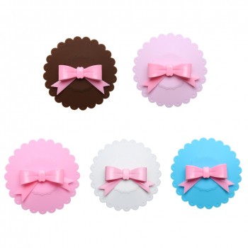 Bowknot Anti-Dust Silicone Cup Lid Tea Cup Cover Reusable Silicone Lid Seal Cover Drinkware Suction Seal Cup Lid Cap