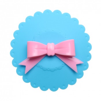 Bowknot Anti-Dust Silicone Cup Lid Tea Cup Cover Reusable Silicone Lid Seal Cover Drinkware Suction Seal Cup Lid Cap