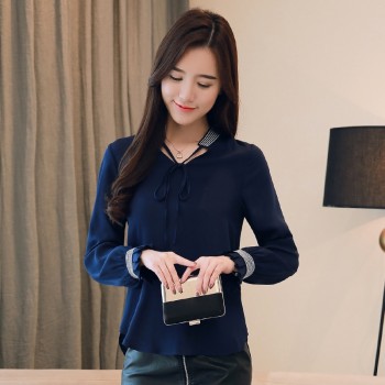 Womens Tops and Blouses Chiffon Blouse Autumn Ladies Embroidery Shirts Long Sleeve Elegante Casual Ladies Tops Office Clothing