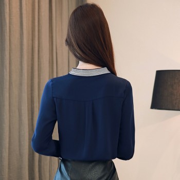 Womens Tops and Blouses Chiffon Blouse Autumn Ladies Embroidery Shirts Long Sleeve Elegante Casual Ladies Tops Office Clothing