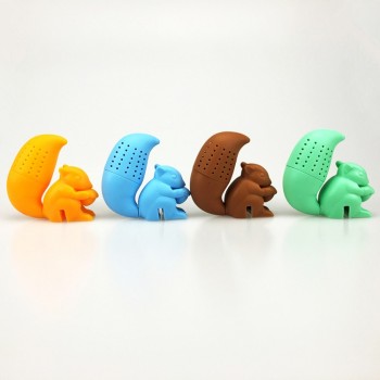 Tea Infuser Silicone Cute Squirrel Shape Tea Coffee Loose Leaf Strainer Bag Mug Filter Teapot Teabags Drinkware Gifts E2