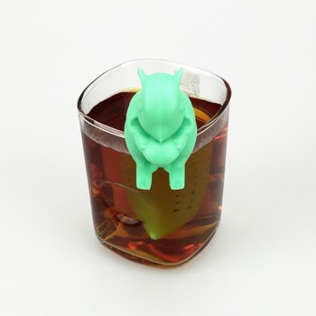 Tea Infuser Silicone Cute Squirrel Shape Tea Coffee Loose Leaf Strainer Bag Mug Filter Teapot Teabags Drinkware Gifts E2