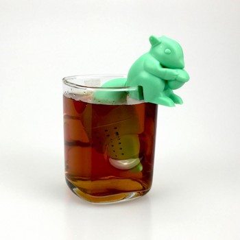 Tea Infuser Silicone Cute Squirrel Shape Tea Coffee Loose Leaf Strainer Bag Mug Filter Teapot Teabags Drinkware Gifts E2