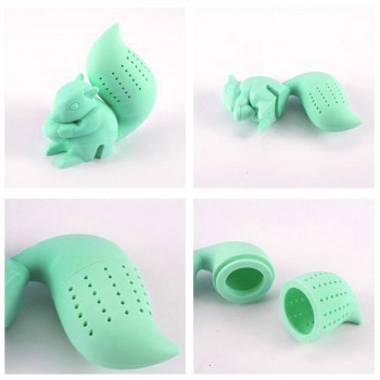 Tea Infuser Silicone Cute Squirrel Shape Tea Coffee Loose Leaf Strainer Bag Mug Filter Teapot Teabags Drinkware Gifts E2