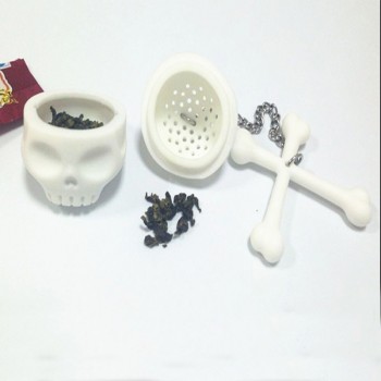 Silicone T-Bones Tea Bones Skull Tea Infuser Loose Leaf Leaves Tea Strainer Infuser B206