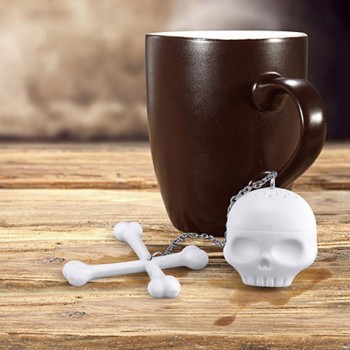 Silicone T-Bones Tea Bones Skull Tea Infuser Loose Leaf Leaves Tea Strainer Infuser B206