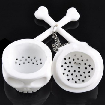 Silicone T-Bones Tea Bones Skull Tea Infuser Loose Leaf Leaves Tea Strainer Infuser B206
