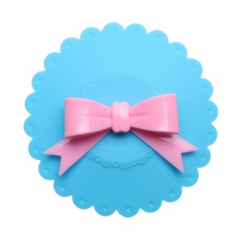 Bowknot Anti-Dust Silicone Cup Lid Tea Cup Cover Reusable Silicone Lid Seal Cover Multi-function Drinkware Suction Seal Cups Lid