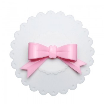 Bowknot Anti-Dust Silicone Cup Lid Tea Cup Cover Reusable Silicone Lid Seal Cover Multi-function Drinkware Suction Seal Cups Lid