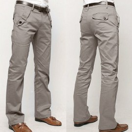 2018 New Design Casual Men Pants Cotton Slim Pant Straight Trousers Fashion Business Solid Khaki Black Pants Men Plus Size 36