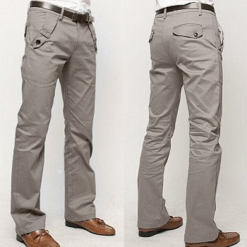 2018 New Design Casual Men Pants Cotton Slim Pant Straight Trousers Fashion Business Solid Khaki Black Pants Men Plus Size 36