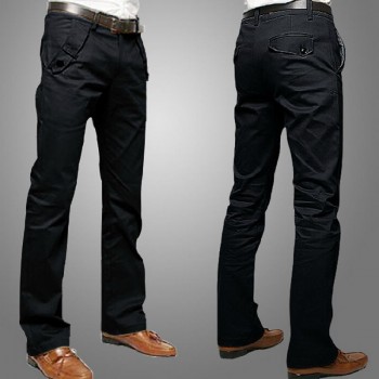 2018 New Design Casual Men Pants Cotton Slim Pant Straight Trousers Fashion Business Solid Khaki Black Pants Men Plus Size 36