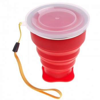 Portable Silicone Folding Water Tea Cup Mugs Candy Color Silicone Traveling Foldable Cups For Travel Outdoor Camping Drinkware