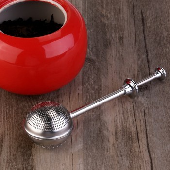 Convenient Tea Ball Stainless Steel Tea Infuser Silver Push Style Tea Leaf Bag Holder Coffee Punch Filter For Teaware Gift