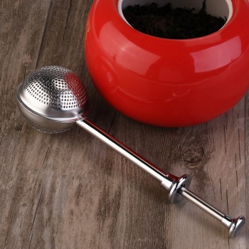 Convenient Tea Ball Stainless Steel Tea Infuser Silver Push Style Tea Leaf Bag Holder Coffee Punch Filter For Teaware Gift