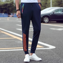 Mens Casual Pants 2018 Autumn Trousers Men Pants Slim Fit Sweatpants Cotton Jogger Striped Bodybuilding Gyms Pants Sportswear