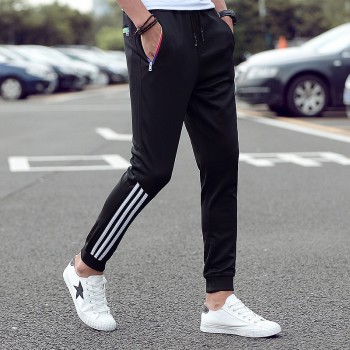 Mens Casual Pants 2018 Autumn Trousers Men Pants Slim Fit Sweatpants Cotton Jogger Striped Bodybuilding Gyms Pants Sportswear