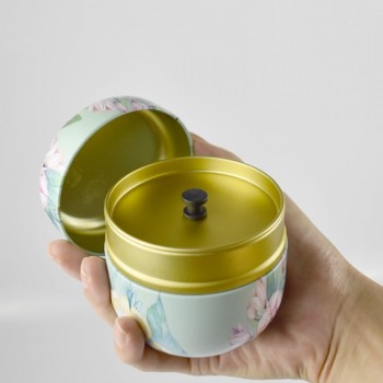 Multifunction Chinese Style Tea Caddies Round Metal Tea Box With Lid Tea Jar Mini Storage Boxes Caddy Coffee Powder Cans