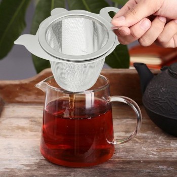 New Arrival 1Pc Household Silver Color Tea Strainer Mesh Creative Stainless Steel Teapot Filter Drainer Kitchen Tools 10