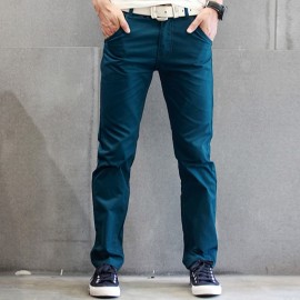 8 Colors New Casual Pencil Pants Men Slim Pant Straight Trousers Solid Leisure Zipper Spring Autumn Trousers Plus Size 8J0017