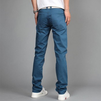 8 Colors New Casual Pencil Pants Men Slim Pant Straight Trousers Solid Leisure Zipper Spring Autumn Trousers Plus Size 8J0017