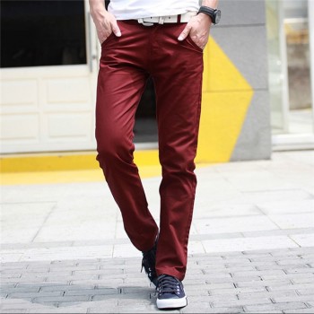 8 Colors New Casual Pencil Pants Men Slim Pant Straight Trousers Solid Leisure Zipper Spring Autumn Trousers Plus Size 8J0017
