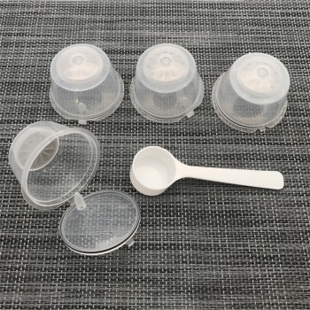Arshen 4 Pcs/Set Crystal Dolce Gusto Coffee Capsule Plsatic Refillable Capsule Reusable 200 Times Compatible with Nescafe Dolce