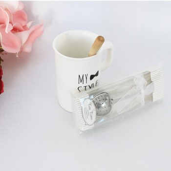 2pcs Tea Infuser Spoon StrainerHeart Shaped  Stainless Steel Steeper Handle Shower Spoon Creative With Packing Party Gift