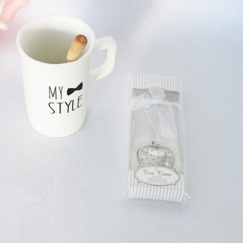2pcs Tea Infuser Spoon StrainerHeart Shaped  Stainless Steel Steeper Handle Shower Spoon Creative With Packing Party Gift