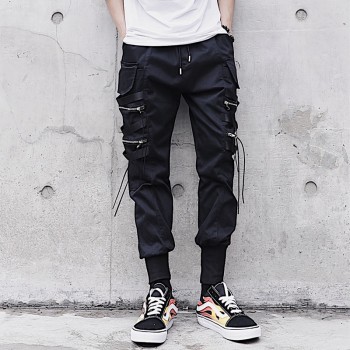Men Fashion Casual Harem Pant High Street Hip Hop Male Big Pocket Slim Fit Cargo Trousers Biker Pant Jogger Sweatpants