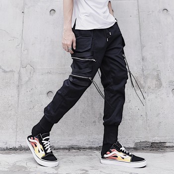Men Fashion Casual Harem Pant High Street Hip Hop Male Big Pocket Slim Fit Cargo Trousers Biker Pant Jogger Sweatpants