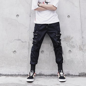 Men Fashion Casual Harem Pant High Street Hip Hop Male Big Pocket Slim Fit Cargo Trousers Biker Pant Jogger Sweatpants