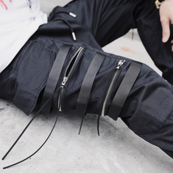 Men Fashion Casual Harem Pant High Street Hip Hop Male Big Pocket Slim Fit Cargo Trousers Biker Pant Jogger Sweatpants