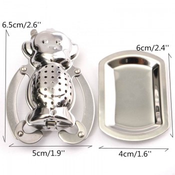 Hot Manufacturer Direct Tea Infusers Stainless Steel Cute Tea Robot Infuser Recyclable Tea Strainers Monkey Tea Tool