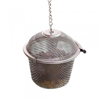 New Arrive Silver Reusable Stainless Mesh Tea Infuser Leaf with Lid Chain Coffeeamp;Tea Tools for Brewing Tea Leaf Spice Filter