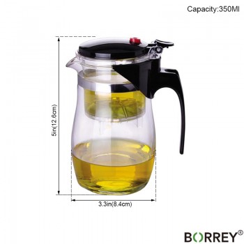 BORREY Heat Resistant Glass Teapot With Infuser Filter Chinese Kung Fu Puer Oolong Tea Teapot 500Ml Kamjove Tea Pot Water Kettle